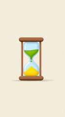 Simple minimalist hourglass with sand for time management design