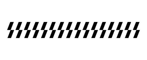 Black diagonal dash pattern border line design element for decorative divider and modern graphic...