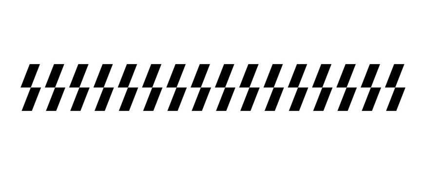 Black diagonal dash pattern border line design element for decorative divider and modern graphic layout accent