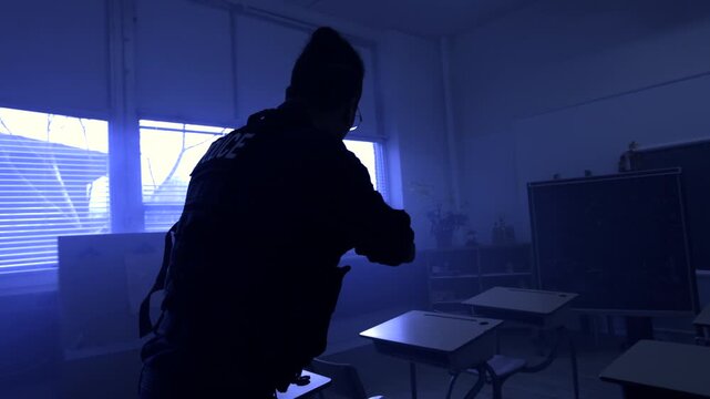 Night time police raid of school class