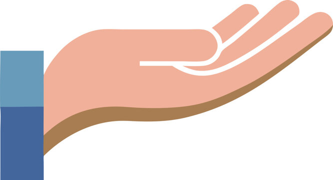 An outstretched hand with palm facing upwards