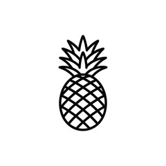 Obraz premium Simple black and white line drawing of a stylized pineapple fruit