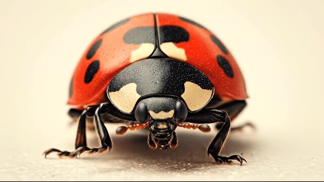 Close-up of a ladybug on a light background