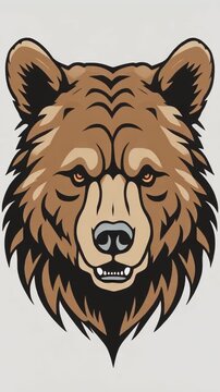 Illustration of a Brown Bear Head.