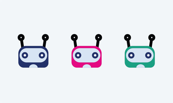 Robot head icon editable vector design.