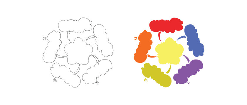 Hand Drawn Circular Mind Map Template Set