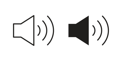 Speaker icons for graphic design, logo, Web site, social media, UI, mobile app, vector illustration