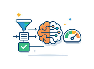 Fototapeta premium AI autonomous execution frameworks and intelligent workflow control for modern digital organizations scaling with precision, a clean execution