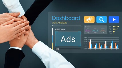 Team Collaboration in Marketing, Dashboard Overview with Data and Analytics for Advertising...