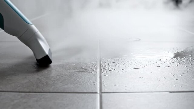 Steam cleaner floor cleaning tile grout sanitation home hygiene household chore hot vapor appliance wet dirt removal deep tile floor cleaning grout releasing vapor for hygiene household chore