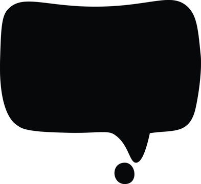 Black Empty Speech Bubble with a Dot and Wavy Edges on White Background