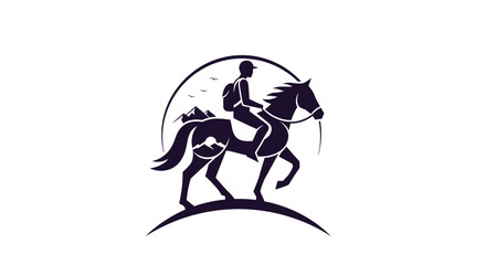 A silhouette of a person riding a horse