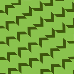 Modern Geometric Zigzag Seamless Pattern in Green Abstract Angular Background