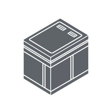 Gray Metal Safe Box with Handles.