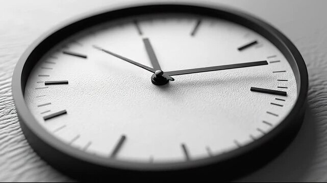 Close-up of a modern clock on textured surface
