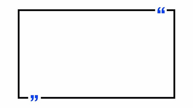 rectangle with quotation marks quote speech rectangle and question marks animation in transparent background in 4K animation  with alpha channel