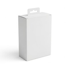 Minimalist white cardboard box with handle for easy transport and storage solutions