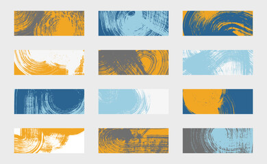 Set of vector abstract backgrounds. Colorful brush strokes, patterns, posters, cover, banner.