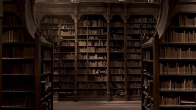 Neon Sign in Old Library Room.