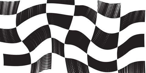 Naklejka premium Checkered flag wave on white background design for sport race championship vector illustration.