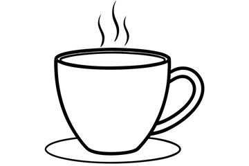 Minimalist Coffee Cup with Steam &ndash; Modern Cafe Logo Vector