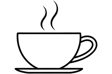 Minimalist Coffee Cup with Steam &ndash; Modern Cafe Logo Vector