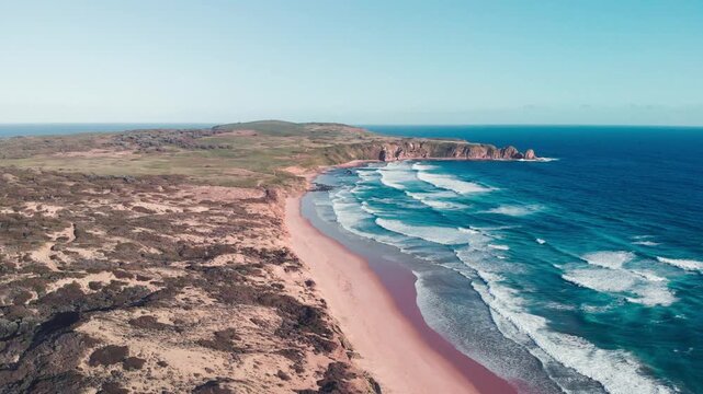 Aerial view of Phillip Island Beach, Australia