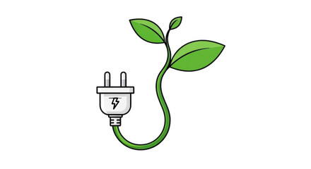 Electric Plug with Green Sprout.