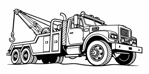 Vintage tow truck illustration showcasing classic design and functionality © Mamun