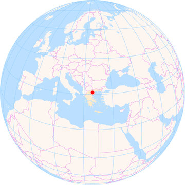 Location Map of Thessaloniki Airport (Thessaloniki, Kentriki Makedonia, Greece). IATA-code: SKG. No labels at all.