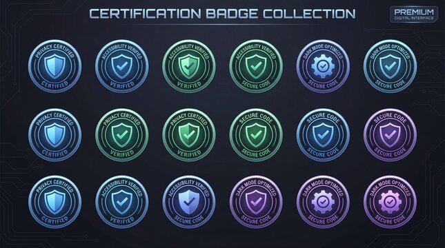 Premium certification badges for secure code and privacy