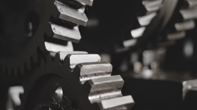 Metal gear steel cog machine part industrial mechanism engineering detail precision tooth mechanical power technology background closeup macro heavy industry industrial gear metal machinery texture