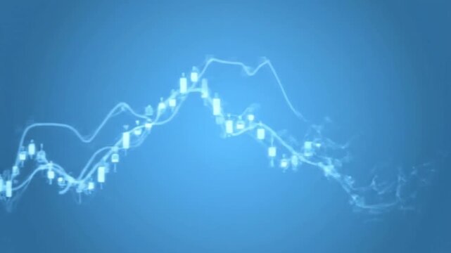 Abstract light trails against a soft blue background for visual effects