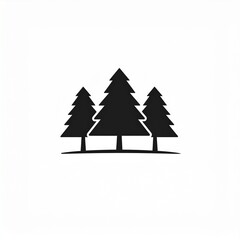 Fototapeta premium Minimalist black silhouette pine trees forest vector illustration design graphic art