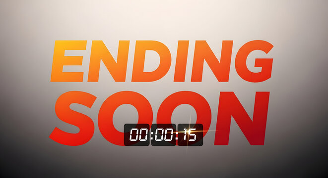 A bold and striking image with the words ending soon and a countdown timer.