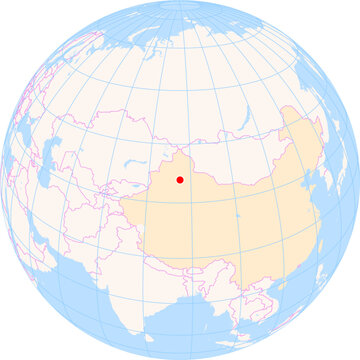 Location Map of Ueruemqi Diwopu Int. Airport (Urumqi, Xinjiang, China). IATA-code: URC. No labels at all.