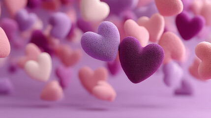 Obraz premium Valentines day background with hearts and romantic patterns