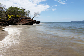 Naklejka premium a very private beach on the south coast of São Paulo close to Cardoso Island