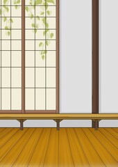 Rectangular wooden window frame background.