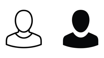 Two simple user icons in black and white