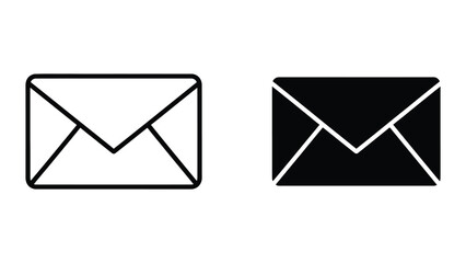 Envelope icons in black and white