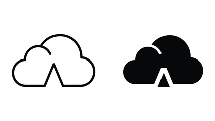 Cloud icons in black and white