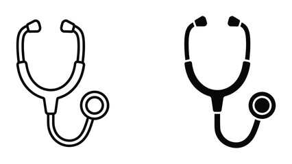 Stethoscope icons in outline and solid styles