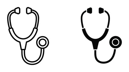 Stethoscope icons in outline and filled styles
