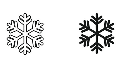 Black and white snowflakes on white background