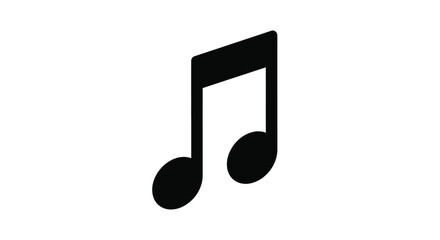 Simple black musical note icon on a white background
