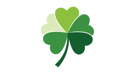 A vibrant four leaf clover illustration with gradients of green hues