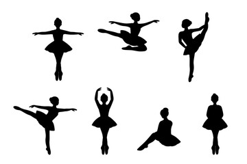 シルエット　バレリーナ　いろいろなポーズのセット © somyü