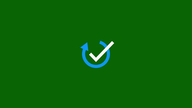 Animated of drives better engagement and clarity for users by visually icon animation. Circle refresh with check mark on green background.