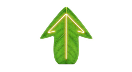 Green Leaf Shaped Arrow Up.